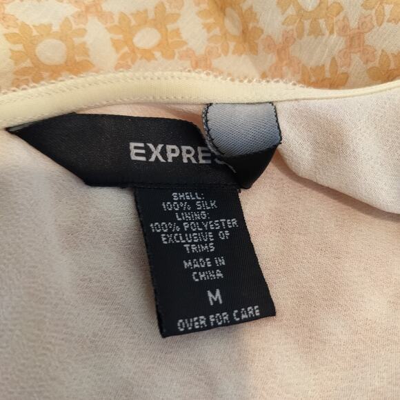 Express Silk Chiffon Floral Skirt Pull On Flounce Flowy Peach - Picture 9 of 9